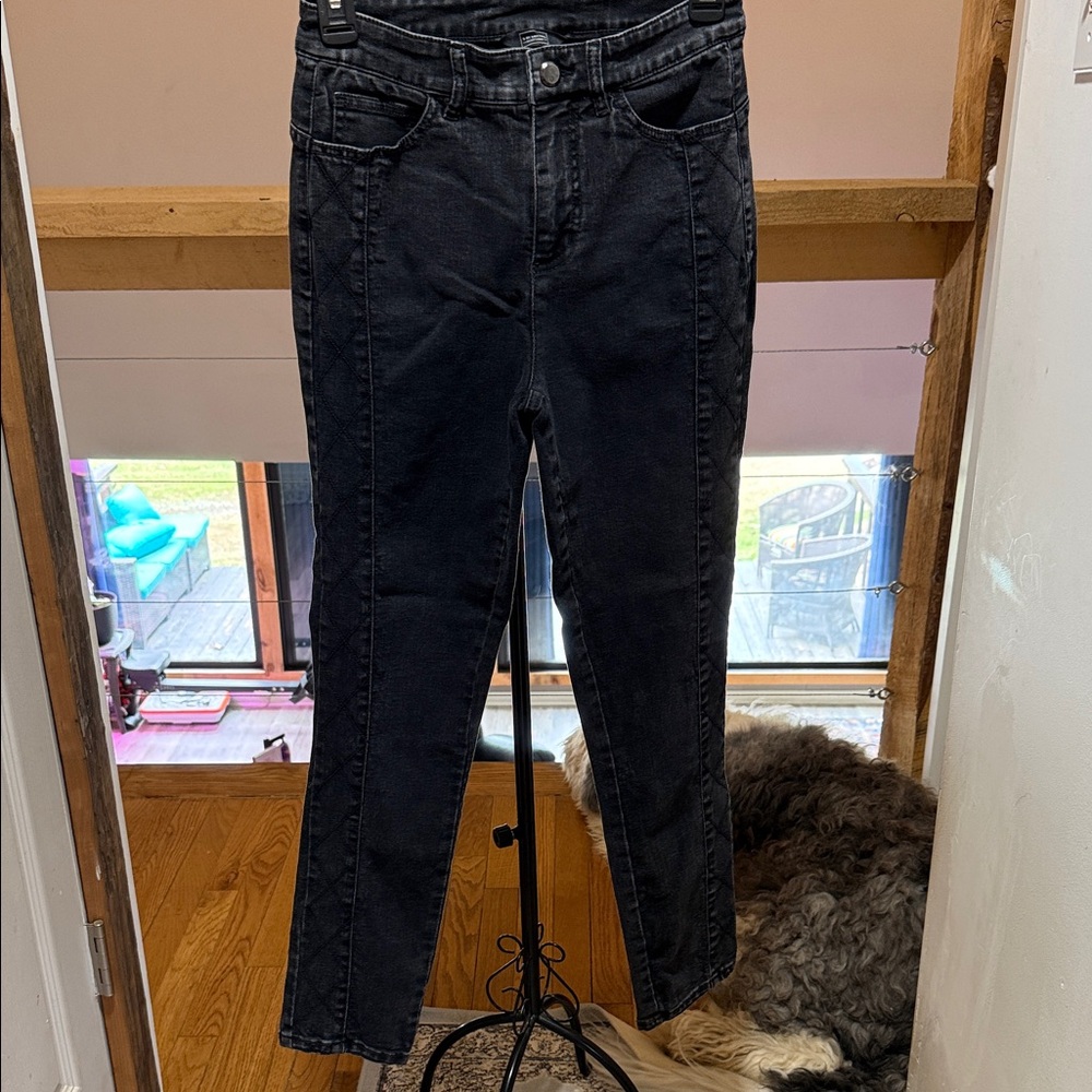 G by Giuliana Black High-Rise Straight Leg Jeans